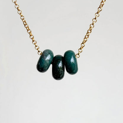 Moss Agate Gemstone Bead